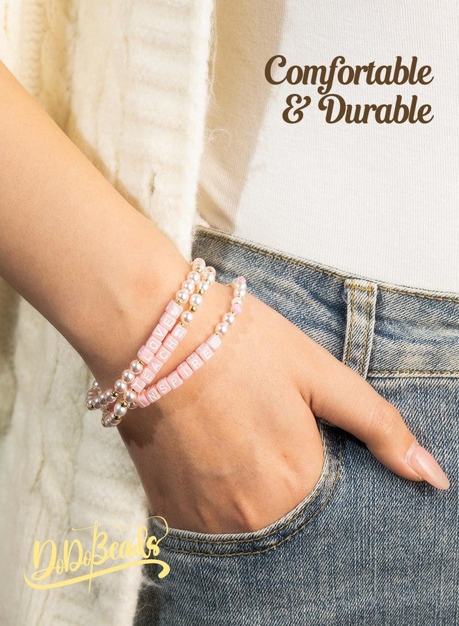 DoDoBeads 3pcs Teacher Bracelets for Women and Men, Beaded Teachers Bracelet, Teacher Appreciation Gifts with Gift Box - Image 3